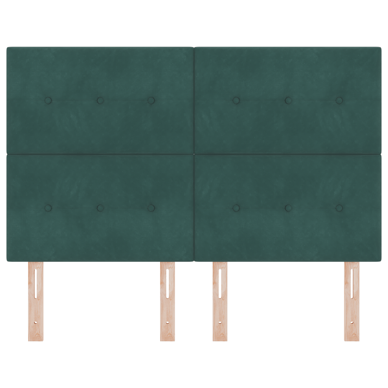 Casa si Gradina - Mobilier - Paturi si accesorii - Accesorii paturi - Tablie de pat cu nasturi, verde inchis, 140 cm, catifea - Infinity.ro