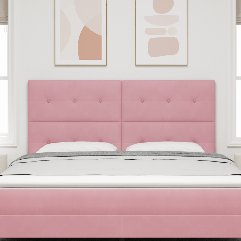 Casa si Gradina - Mobilier - Paturi si accesorii - Accesorii paturi - Tablie de pat cu nasturi, roz, 180 cm, catifea - Infinity.ro