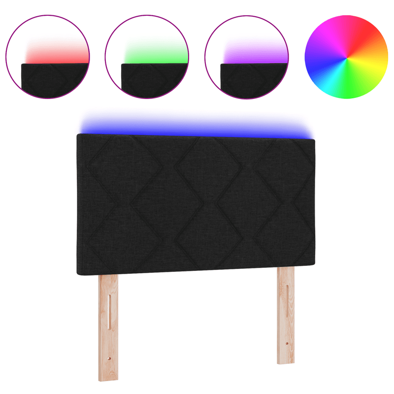 Casa si Gradina - Mobilier - Paturi si accesorii - Accesorii paturi - Tablie de pat cu LED  Design cu blocuri de diamante Negru 80 cm tesatura - Infinity.ro