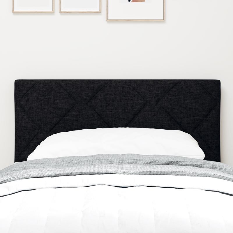 Casa si Gradina - Mobilier - Paturi si accesorii - Accesorii paturi - Tablie de pat cu LED  Design cu blocuri de diamante Negru 80 cm tesatura - Infinity.ro