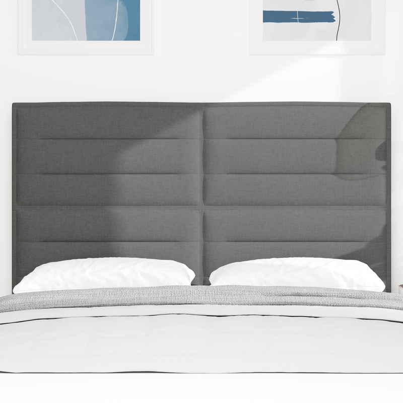 Casa si Gradina - Mobilier - Paturi si accesorii - Accesorii paturi - Tablie de pat cu LED Design Linii Gri Inchis 72 cm Tesatura - Infinity.ro