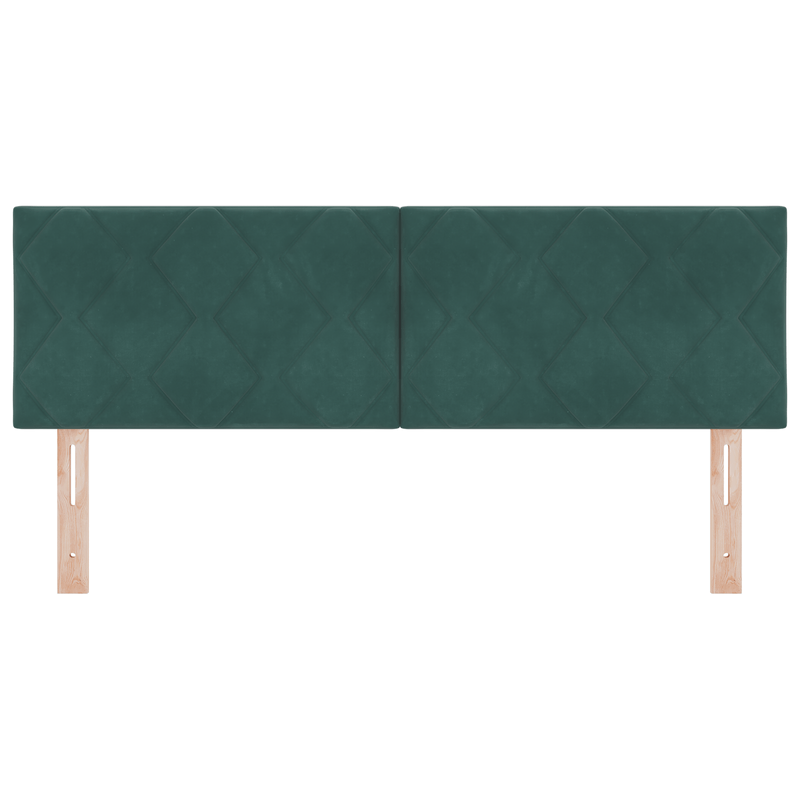 Casa si Gradina - Mobilier - Paturi si accesorii - Accesorii paturi - Tablie de pat cu LED Design Blocuri de Diamant Verde Inchis 144 cm Catifea - Infinity.ro