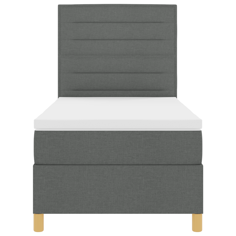Casa si Gradina - Mobilier - Paturi si accesorii - Paturi - Pat cu Cutie Saltea Gri Inchis 80x200 cm din Tesatura - Infinity.ro