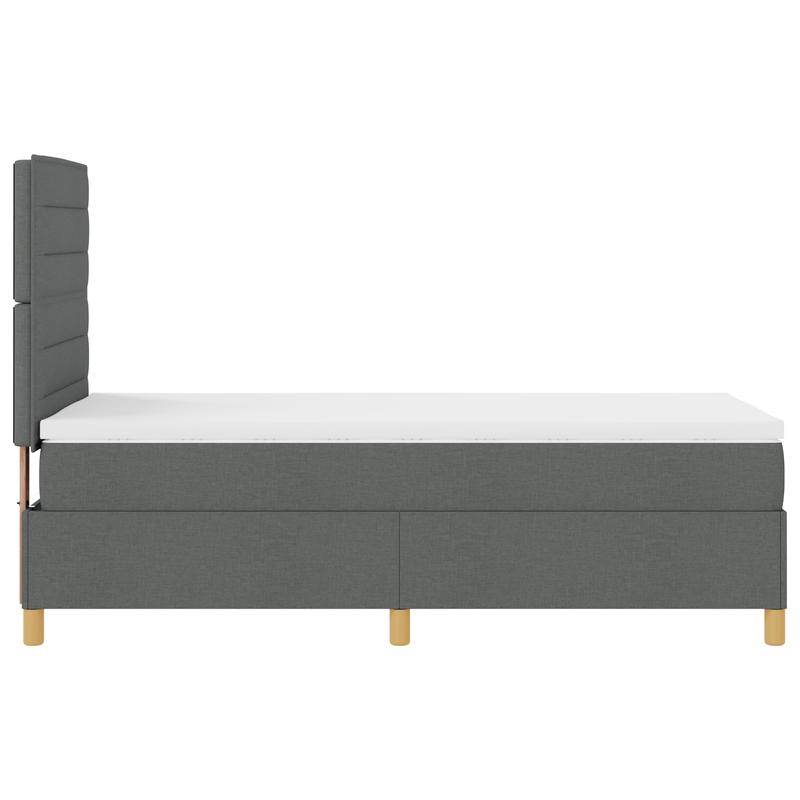 Casa si Gradina - Mobilier - Paturi si accesorii - Paturi - Pat cu Cutie Saltea Gri Inchis 80x200 cm din Tesatura - Infinity.ro