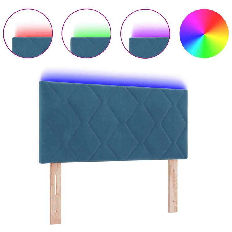 Casa si Gradina - Mobilier - Paturi si accesorii - Accesorii paturi - Tablie de pat cu LED  Design Blocuri Diamant Gri Inchis 90 cm Tesatura - Infinity.ro