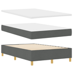 Casa si Gradina - Mobilier - Paturi si accesorii - Paturi - Pat cu arcuri cu saltea gri inchis, dublu mic, din tesatura - Infinity.ro