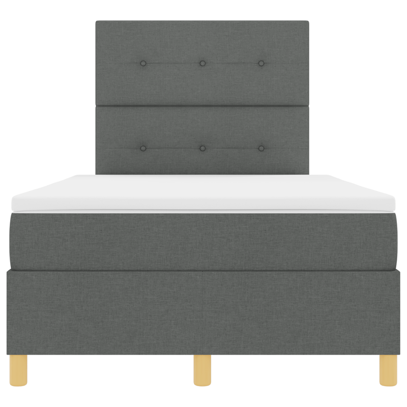 Casa si Gradina - Mobilier - Paturi si accesorii - Paturi - Pat cu arcuri cu saltea gri inchis, dublu mic, din tesatura - Infinity.ro