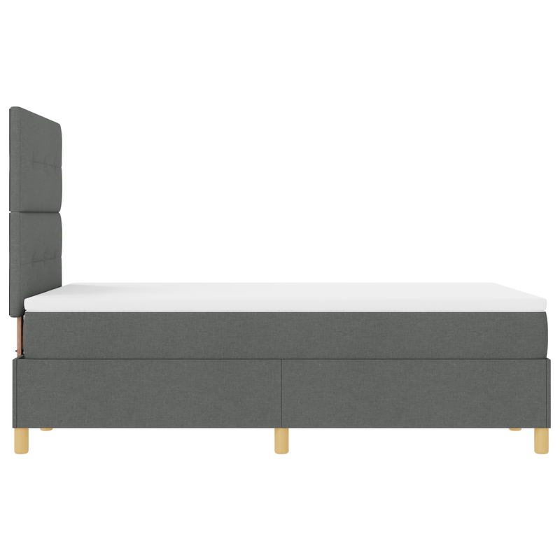 Casa si Gradina - Mobilier - Paturi si accesorii - Paturi - Pat cu arcuri cu saltea gri inchis, dublu mic, din tesatura - Infinity.ro