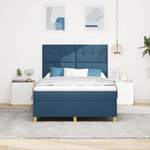 Casa si Gradina - Mobilier - Paturi si accesorii - Paturi - Pat cu arcuri cu saltea albastra 140x190 cm tesatura - Infinity.ro