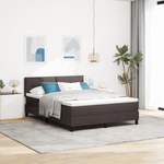 Casa si Gradina - Mobilier - Paturi si accesorii - Paturi - Pat cu arcuri cu Saltea Maro inchis 160x200 cm Tesatura - Infinity.ro
