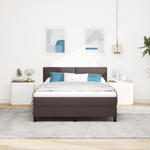 Casa si Gradina - Mobilier - Paturi si accesorii - Paturi - Pat cu arcuri cu Saltea Maro inchis 160x200 cm Tesatura - Infinity.ro