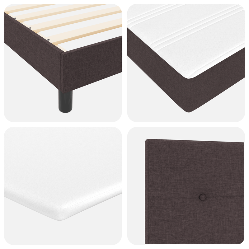 Casa si Gradina - Mobilier - Paturi si accesorii - Paturi - Pat cu arcuri cu Saltea Maro inchis 160x200 cm Tesatura - Infinity.ro