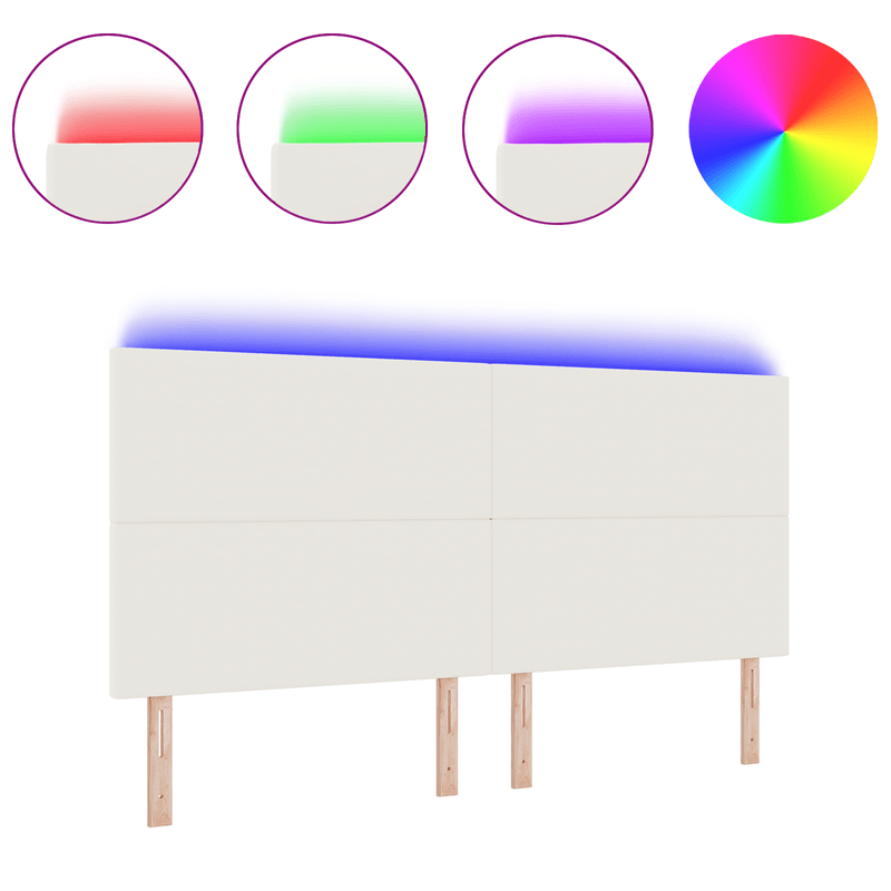 Casa si Gradina - Mobilier - Paturi si accesorii - Accesorii paturi - Tablie pat cu LED, crem, 90 cm, raiat - Infinity.ro