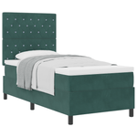 Casa si Gradina - Mobilier - Paturi si accesorii - Paturi - Pat box spring cu saltea, verde inchis, 90x200 cm, catifea - Infinity.ro