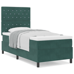 Casa si Gradina - Mobilier - Paturi si accesorii - Paturi - Pat box spring cu saltea, verde inchis, 90x200 cm, catifea - Infinity.ro