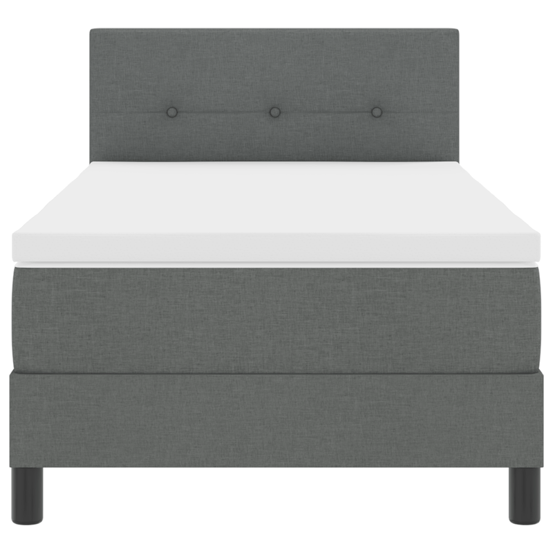Casa si Gradina - Mobilier - Paturi si accesorii - Paturi - Pat cu arcuri cu saltea Gri inchis 90x190 cm tesatura - Infinity.ro
