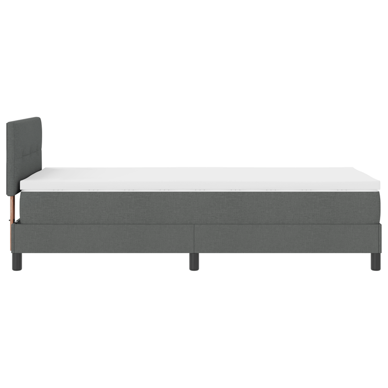 Casa si Gradina - Mobilier - Paturi si accesorii - Paturi - Pat cu arcuri cu saltea Gri inchis 90x190 cm tesatura - Infinity.ro