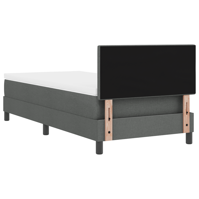 Casa si Gradina - Mobilier - Paturi si accesorii - Paturi - Pat cu arcuri cu saltea Gri inchis 90x190 cm tesatura - Infinity.ro