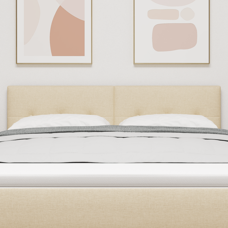 Casa si Gradina - Mobilier - Paturi si accesorii - Accesorii paturi - Tablie de pat cu LED cu butoane imbracata crem de 80 cm - Infinity.ro