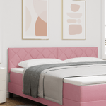 Casa si Gradina - Mobilier - Paturi si accesorii - Accesorii paturi - Tablie de pat cu LED Design Blocuri Diamant Roz 180 cm Catifea - Infinity.ro