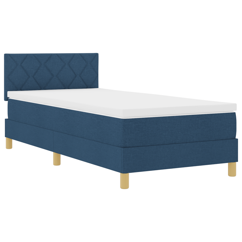 Casa si Gradina - Mobilier - Paturi si accesorii - Paturi - Pat cu arcuri cu saltea albastra 90x200 cm din tesatura - Infinity.ro