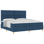 Casa si Gradina - Mobilier - Paturi si accesorii - Paturi - Pat cu arcuri si saltea albastra 200x200 cm din tesatura - Infinity.ro