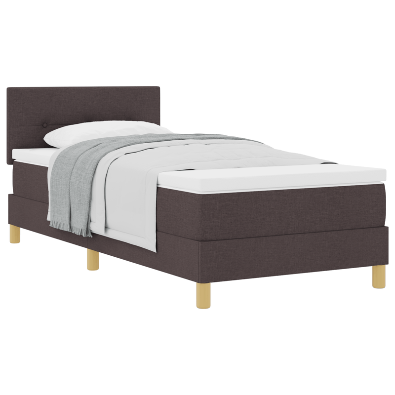 Casa si Gradina - Mobilier - Paturi si accesorii - Paturi - Pat cu arcuri cu saltea maro inchis 80x200 cm tesatura - Infinity.ro