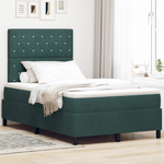 Casa si Gradina - Mobilier - Paturi si accesorii - Paturi - Pat box spring cu saltea, verde inchis, dublu mic, catifea - Infinity.ro