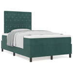 Casa si Gradina - Mobilier - Paturi si accesorii - Paturi - Pat box spring cu saltea, verde inchis, dublu mic, catifea - Infinity.ro