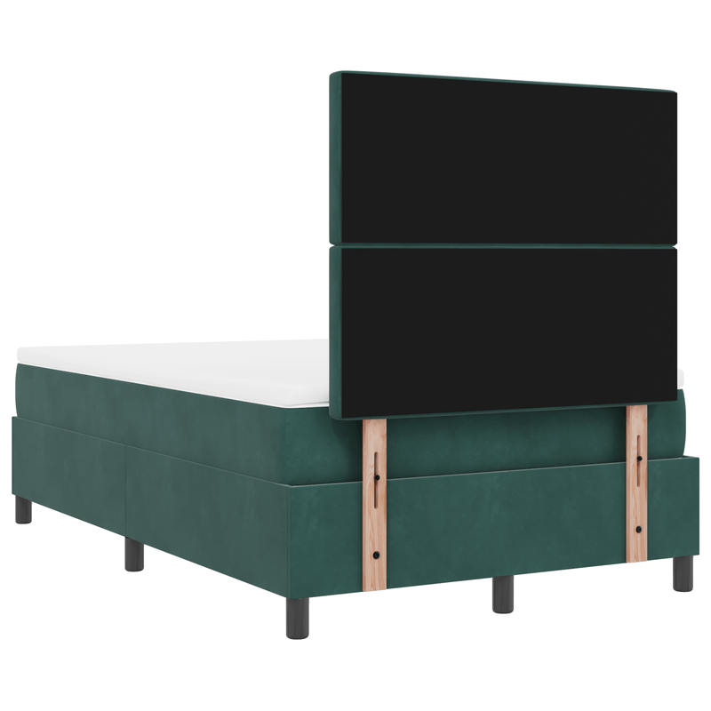 Casa si Gradina - Mobilier - Paturi si accesorii - Paturi - Pat box spring cu saltea, verde inchis, dublu mic, catifea - Infinity.ro