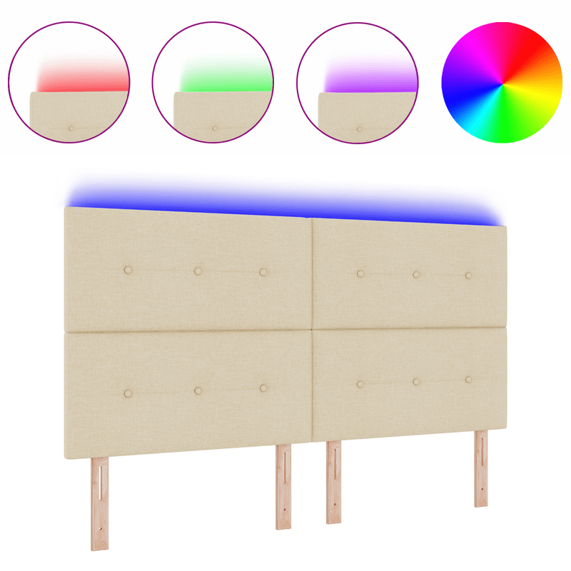 Casa si Gradina - Mobilier - Paturi si accesorii - Accesorii paturi - Tablie de pat cu LED Crem 90 cm Tesatura - Infinity.ro