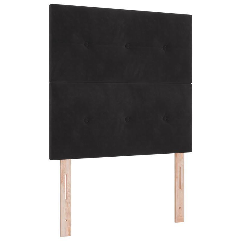 Casa si Gradina - Mobilier - Paturi si accesorii - Paturi - Pat box spring cu saltea, negru, dublu mic, catifea - Infinity.ro