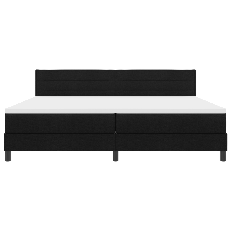 Casa si Gradina - Mobilier - Paturi si accesorii - Paturi - Pat cu saltea tip box spring Negru 200x200 cm Material textil - Infinity.ro