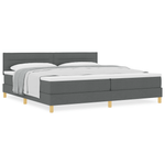Casa si Gradina - Mobilier - Paturi si accesorii - Paturi - Pat cu arcuri cu saltea gri inchis 200x200 cm tesatura - Infinity.ro
