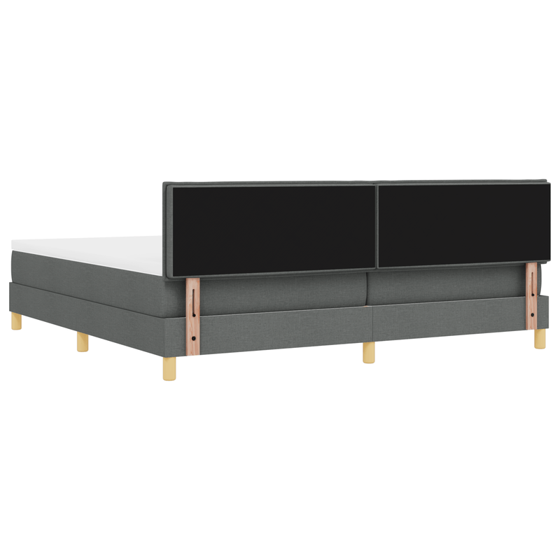 Casa si Gradina - Mobilier - Paturi si accesorii - Paturi - Pat cu arcuri cu saltea gri inchis 200x200 cm tesatura - Infinity.ro