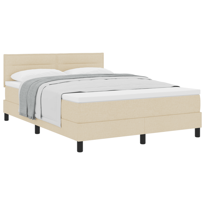 Casa si Gradina - Mobilier - Paturi si accesorii - Paturi - Pat cu arcuri si saltea Crem 140x190 cm Tesatura - Infinity.ro