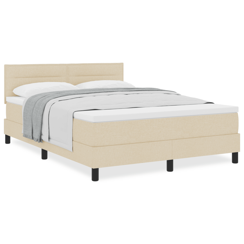 Casa si Gradina - Mobilier - Paturi si accesorii - Paturi - Pat cu arcuri si saltea Crem 140x190 cm Tesatura - Infinity.ro