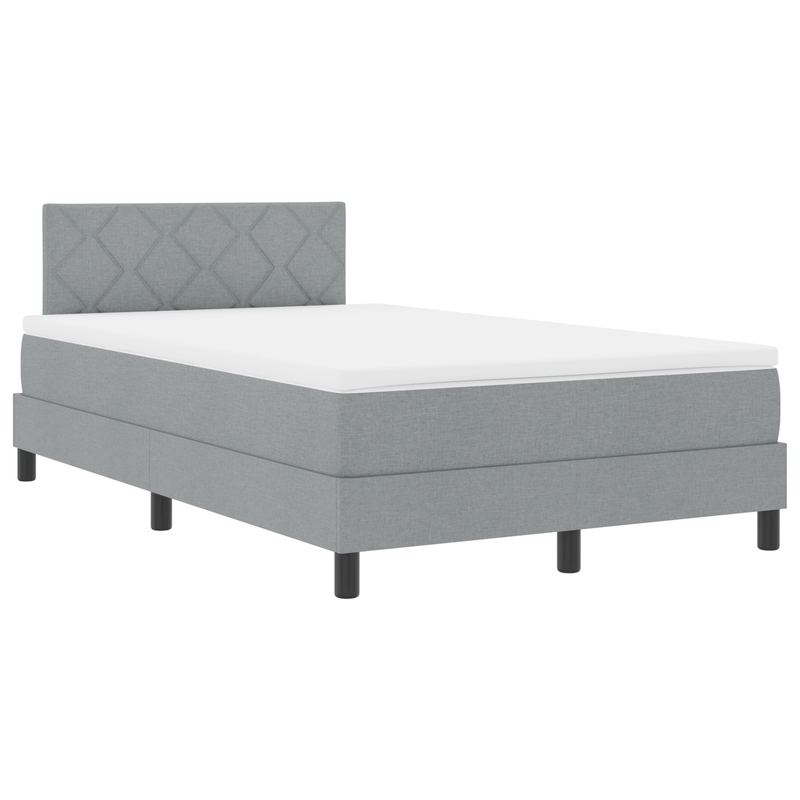 Casa si Gradina - Mobilier - Paturi si accesorii - Paturi - Pat cu springs cu saltea gri deschis 120x190 cm tesatura - Infinity.ro
