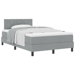 Casa si Gradina - Mobilier - Paturi si accesorii - Paturi - Pat cu springs cu saltea gri deschis 120x190 cm tesatura - Infinity.ro