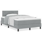 Casa si Gradina - Mobilier - Paturi si accesorii - Paturi - Pat cu springs cu saltea gri deschis 120x190 cm tesatura - Infinity.ro