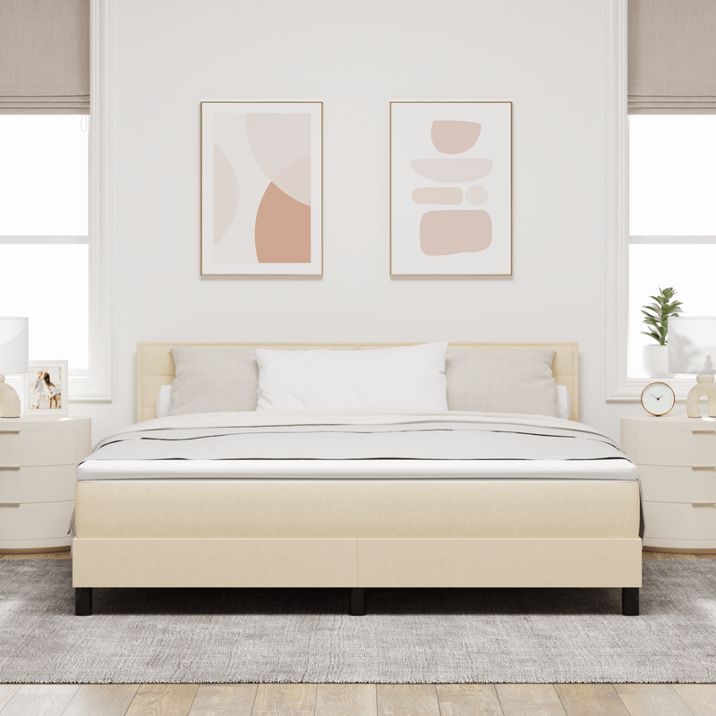 Casa si Gradina - Mobilier - Paturi si accesorii - Paturi - Pat cu arcuri cu saltea crem 180x200 cm Tesatura - Infinity.ro