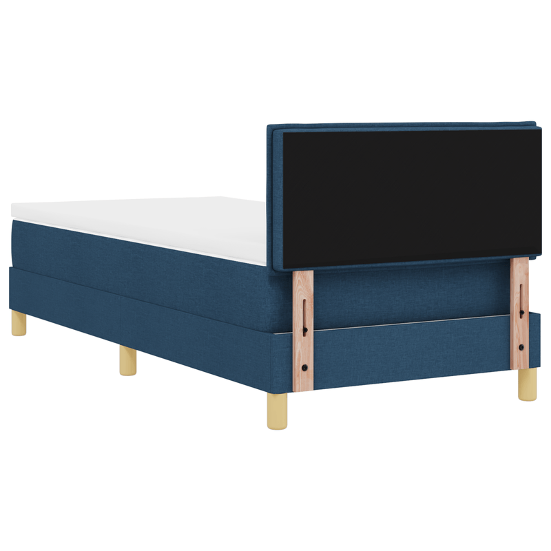 Casa si Gradina - Mobilier - Paturi si accesorii - Paturi - Pat box spring albastru cu saltea 90x190 cm din tesatura - Infinity.ro
