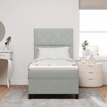 Casa si Gradina - Mobilier - Paturi si accesorii - Paturi - Pat box spring cu saltea, gri deschis, single, catifea - Infinity.ro