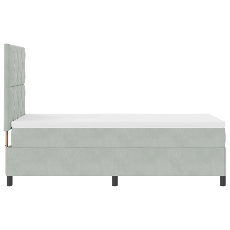 Casa si Gradina - Mobilier - Paturi si accesorii - Paturi - Pat box spring cu saltea, gri deschis, single, catifea - Infinity.ro