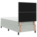 Casa si Gradina - Mobilier - Paturi si accesorii - Paturi - Pat box spring cu saltea, gri deschis, single, catifea - Infinity.ro