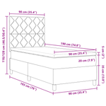 Casa si Gradina - Mobilier - Paturi si accesorii - Paturi - Pat box spring cu saltea, gri deschis, single, catifea - Infinity.ro