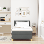 Casa si Gradina - Mobilier - Paturi si accesorii - Paturi - Pat cu arcuri cu saltea gri inchis 100x200 cm tesatura - Infinity.ro