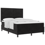 Casa si Gradina - Mobilier - Paturi si accesorii - Paturi - Pat cu saltea tip box spring - Negru, 140x190 cm, Catifea - Infinity.ro