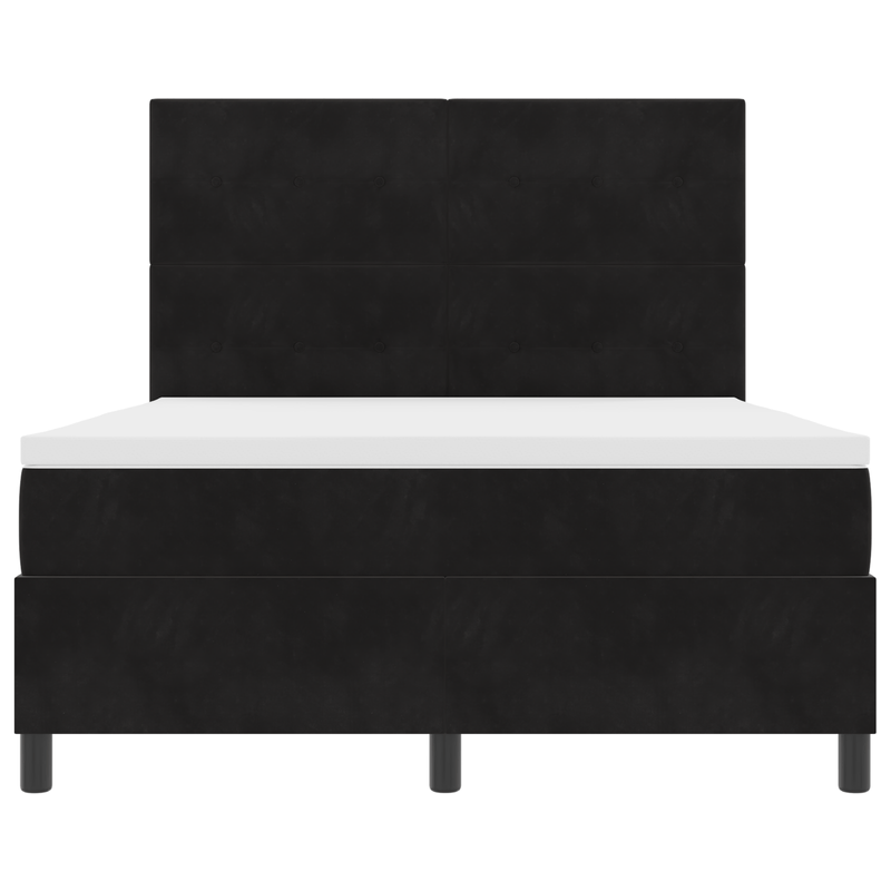 Casa si Gradina - Mobilier - Paturi si accesorii - Paturi - Pat cu saltea tip box spring - Negru, 140x190 cm, Catifea - Infinity.ro