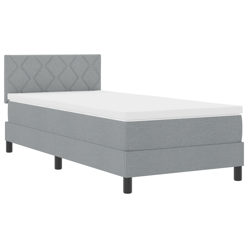 Casa si Gradina - Mobilier - Paturi si accesorii - Paturi - Pat cu arcuri cu saltea gri deschis 90x190 cm tesatura - Infinity.ro